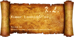 Kumer Leonidász névjegykártya